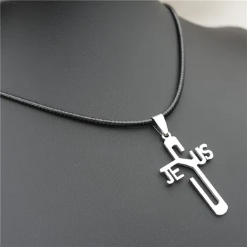 Jesus&Cross Halskæde I Rustfrit Stål Vedhæng Med Jesus, Gud, Mænd, Kvinder Mode Christian Hule Kors, Krucifiks Smykker