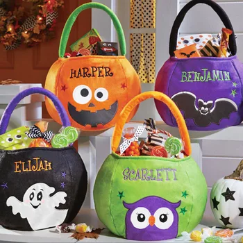 Kreative Halloween Candy Gavepose Græskar Behandle Taske Børnene Børnene Trick Or Treat Gave Taske Halloween Festival Supplie