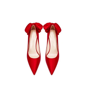 Kvinde sko hæle hæle pumper og tilbud Stiletto hvid rød butterfly bryllup bride valentino Kvinders kjole til aften i 2022