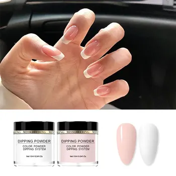 Lamemoria 10stk Dyppe Nail Powder Sæt Nude Pink Dip Søm Glitter Pulver Pigment Naturlige Tør Nail Art Dekorationer Tilbehør