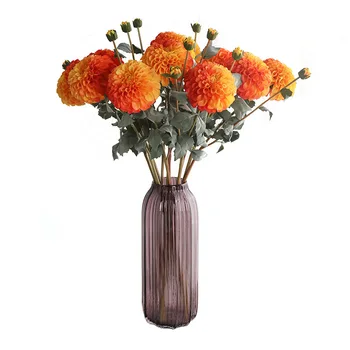 Luksus Indendørs bord dekoration, pynt falske blomster simulering retro chrysanthemum Dahlia rum Udsmykning flores artificiais