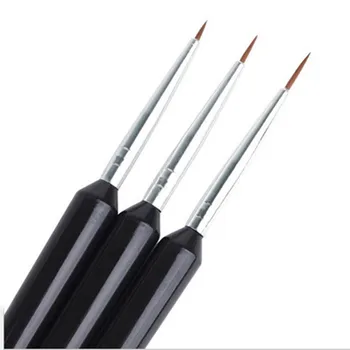 Makeup Akryl Stribe Nail Art Liner Pensel Sæt 3D-Tips Manicure Ultra-tynd Linje Tegning Pen UV Gel Pensler, Maling Værktøjer 3PC