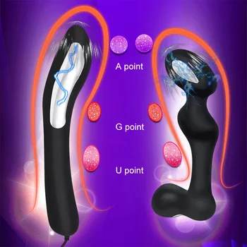 Mandlige Anal Plug Sex Stimulator Prostata Massage Elektrisk Stød plug Puls Vibratorer Sex Legetøj til Kvinder Dobbelt interface Masturbator