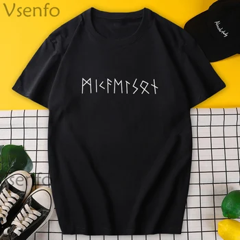 Mikaelson Signatur T-Shirts Til Mænd T-Shirt I Bomuld Brev Prited Vampire Diaries Klaus Mikaelson Vintage T-Shirt I Overstørrelse Shirts