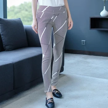 Mode Afslappet Høj Talje Bukser, Leggings 2021 nye Streetwear Sommeren Tynde Bukser Kvindelige Stribe Slank Blyant Bukser For Kvinder