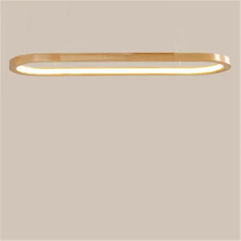 Nordisk Træ-Oval-Ring Design-Led-Vedhæng Lys Kreative Simpel Log Lejlighed Med Stue, Soveværelse Suspension Lamper