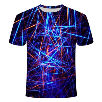 Nye T-shirts til mænd og kvinder 3D-print farverige bizarre billeder sommer top fashion tøj hip hop udskrivning psykedelisk