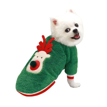 Pet Jul Tøj Coral Fleece Dog Mønster Sweater Dog Udflugt Jul Tøj Kat, To Fødder Tøj Halloween Tøj