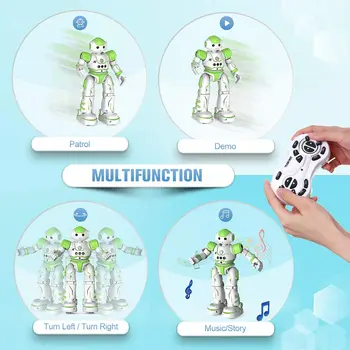 Pickwoo Programmerbare Smart Fjernbetjening Intelligent Robot Gestus-Kontrol Sang Dans Multifunktionelle Genopladelige Robotter
