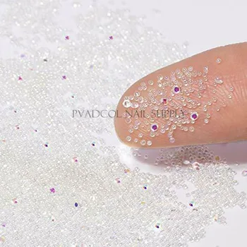 Pixie Negle Micro Krystal Perler Lille Flerfarvet AB 3D Glitter Pixie Nail Art Rhinestone Dekoration