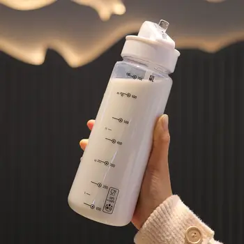 Plast Kawaii vandflaske med Halm Flasker Øko-Venligt fødevaregodkendt Søde Kopper Pige Gave Mælk Og Waterbottle Tegnefilm Bære