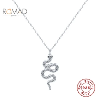 ROAMD Personlighed 925 Sterling Sølv Halskæde Kvinder Snake-formet Diamant Halskæde Smykker Collier Bijoux Femme
