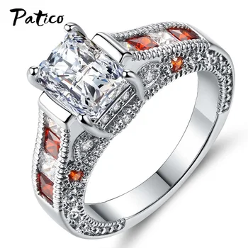 Romantisk koreanske Tendens Klo Design Bryllup 925 Sterling Sølv Ringe For Kvinder AAA Zircon Engagement Bijoux Smykker Størrelse 6-10