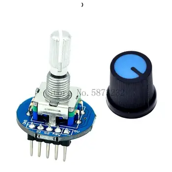 Rotary Encoder Modul til Arduino Mursten Sensor Udvikling Runde Lyd Roterende Potentiometer Knap Cap EF11