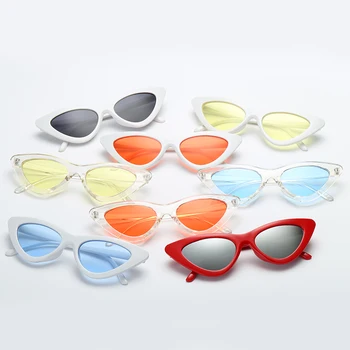 Sexet Cat Eye Solbriller Kvinder Brand Designer Spejl Sort Trekant Sol Briller Kvindelige Linse Nuancer Streetwear Brillerne UV400