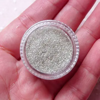 Skinnende Sølv Opløsningsmiddel Resistente Glitter (5g) for Neglelak Franken Forsyninger Kunst, Håndværk, Scrapbooking XS121214