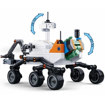 Sluban 288Pcs Luftfart Lunar Lander Curiosity Rover byggesten DIY Model Urban Mars-Sonde Køretøj rumstation Mursten Legetøj