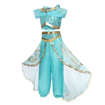 Sommer Prinsesse Girl Dress Arabiske Dress up Kostume Børn Ærmeløs Paillet Cosplay Fancy Tøj Børne Party Fantasi
