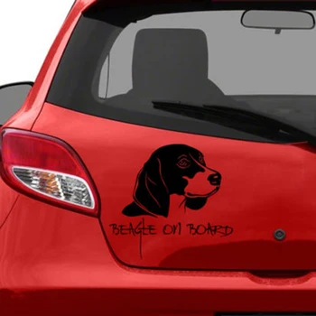 Sort beagle Vinyl Bil Decal Sticker Kæledyr Bil Kofanger Vindue Bil klistermærker Søde Og Spændende Bil Klistermærker