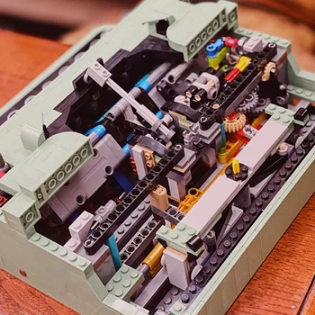 Teknisk Ekspert Retro Printer Model byggesten Simulering Grønne Skrivemaskine Samling Mursten Legetøj DIY-Sæt Gaver til Børn
