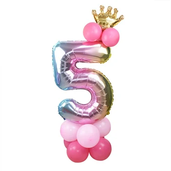 Tillykke Med Fødselsdagen 0 1 2 3 4 5 6 7 8 9 Rose Guld Antal Folie Ballon Digital Helium-Balloner Bryllup Indretning Fødselsdagsfest Ballon
