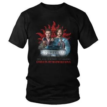 TV Overnaturlige Familie T-Shirt Mænd kortærmet Bomulds T-shirt Bære På Min Vildfarne Søn Tee Grafiske t-shirts Gave Idé