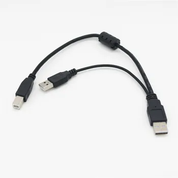 USB 2.0-A han til B-han ER-BM med Y-Kablet Dobbelt Dobbelt USB til EN Enkelt Printer til USB-B til Bærbare HDD Kabinet 30cm 1 FT