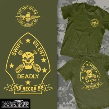 Usmc United States Marine Corps 2Nd Recon opklaringsbataljon T-Shirt Mænd Sommeren Rund Hals kortærmet T-Shirt Casual t-Shirts