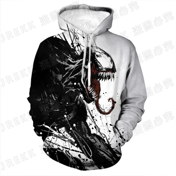 Venom 3D-Print Mand Hoodie Fashion Forår, Efterår Streetwear Kvinder Oversized Sweatshirt Afslappet Dreng Pige Børn Træningsdragter