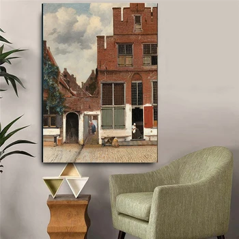 Vermeer Berømte Lærred Maleri Lille Gade og Skrive Kvinder og Piger Olie Maleri Væg Kunst Maleri Hjem Indretning