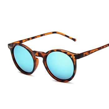 Vintage Leopard Runde Solbriller Kvinder Mode-Cat Eye Spejl Solbriller Kvindelige Brand Designer Klassisk Gradient Oculos De Sol
