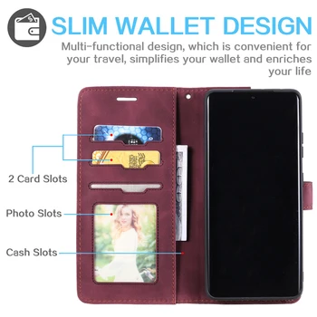 Wallet-Kort Slots Flip Læder taske Til Samsung Galaxy S21 S20 FE S10 S9 S8 S7 Kant Note 20 Ultra 10 Plus 9 8 Stødsikkert Dække