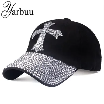 [YARBUU] Baseball cap Til mænd & kvinder 2017 nye mode solhat Den justerbare bomuld rhinestone cap hat Gratis fragt
