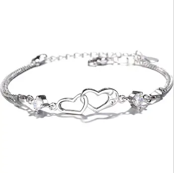 YSP20 kvinder fine smykker,925 sølv kærlighed hjerte lock charm bracelet,en smuk gave til din kæreste