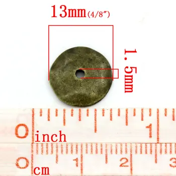 Zink metal alu Spacer Perler, Runde, Antik Bronze Farve Forgyldt Ca 13mm( 4/8