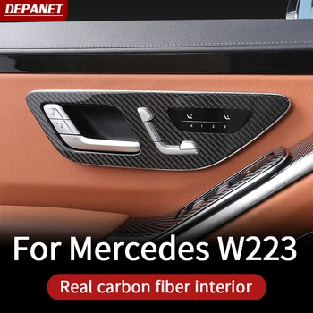 Ægte carbon fiber dørpladen til 2021 Mercedes w223 S serie 400 450 550 480 interiør trim tilbehør