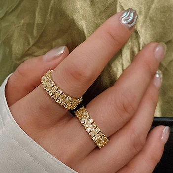 Æstetisk Crystal Par vielsesringe for Kvinder Nye Mode Geometriske Håndlavet Justerbar Engagement Gaver Smykker Tilbehør